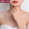 ZHOUYANG 4,5mm Srdíčka a šípy Kubický zirkon Snubní prsten Barva růžového zlata a stříbrná barva Klasický prsten na prst R400 R406