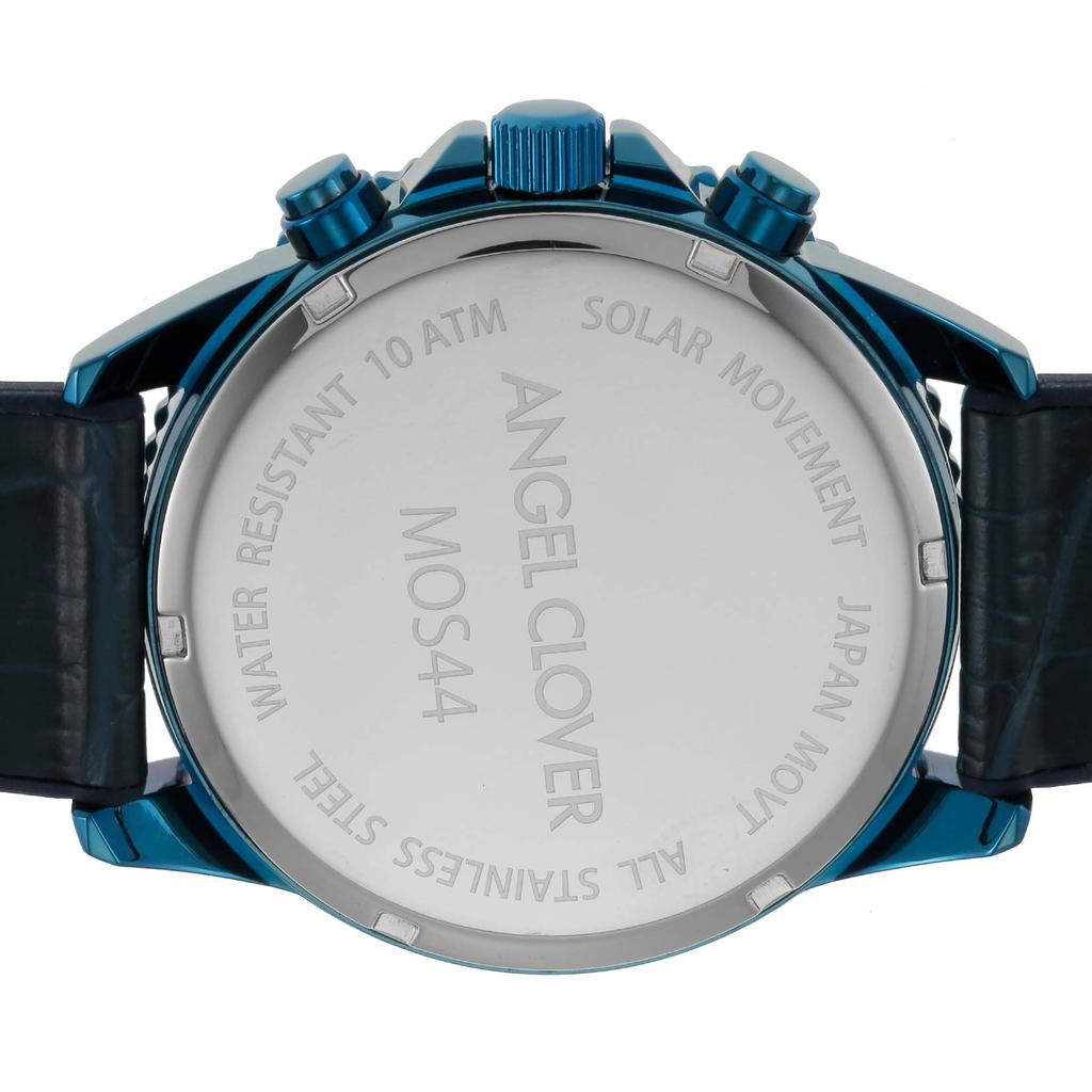 Angel Clover Mondo Solar Men's Watch, Navy Dial, Stainless Steel, Solar Battery, 44.5mm, Official Warranty, MOS44NNV-NV