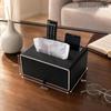 Hotel PU Leather Tissue Box & Remote Holder - European Style Multifunctional Organizer