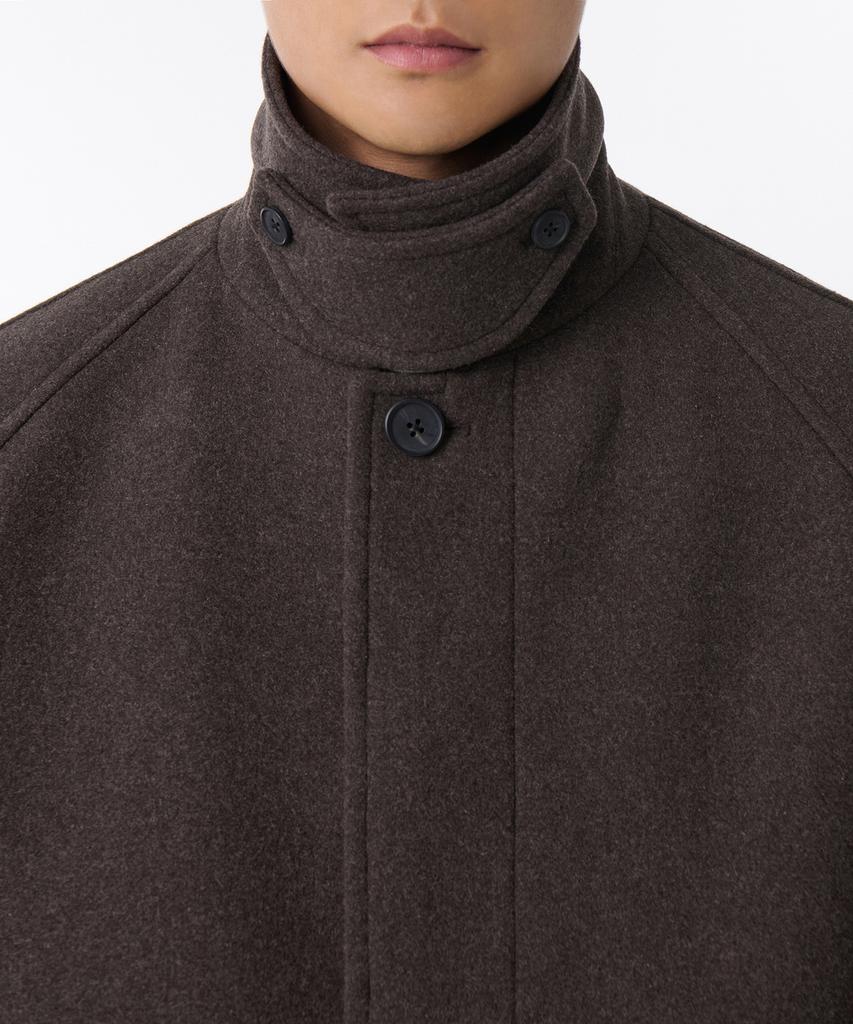 Musinsa Standard Wool Blend Oversized Half Balmacaan Coat [Heather Brown]