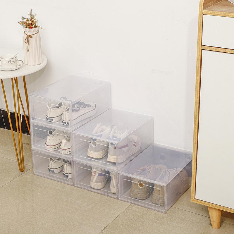 Transparent Flip-Top Shoe Storage Box - Dustproof Home Shoe Organizer Display Cabinet