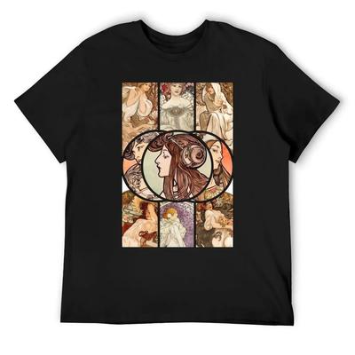 Art Nouveau Collection T-Shirt Anime Clothes Essential T Shirt Blanks Men's T Shirts