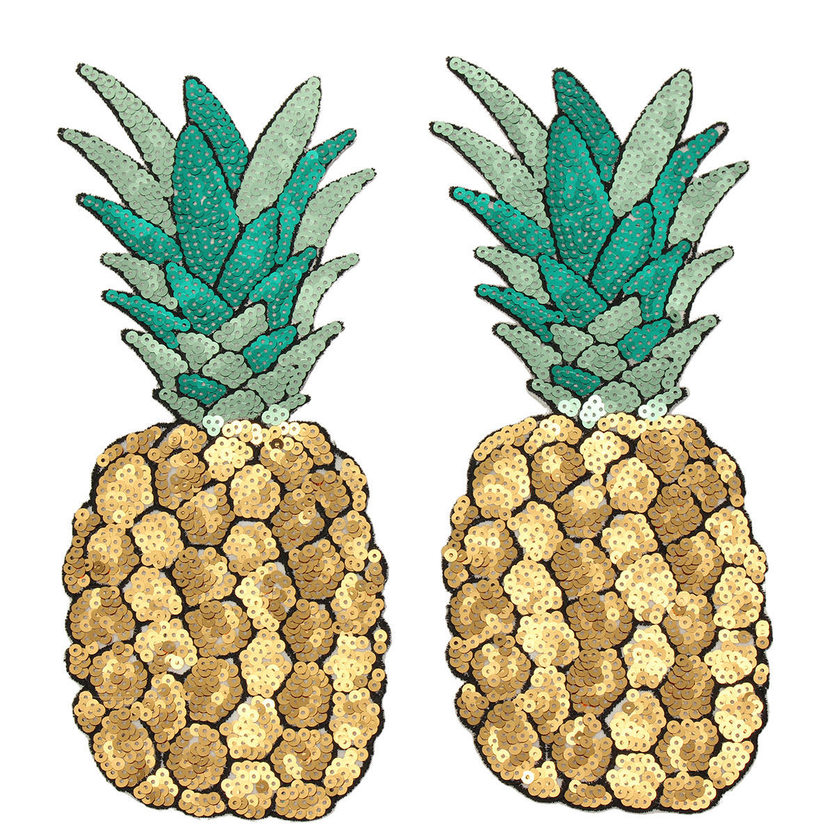 

2 шт. нашивка-значок с вышивкой ананаса из пайеток, пришиваемая утюгом, милый патч-ананас из пайеток, для одежды, DIY 2pcs