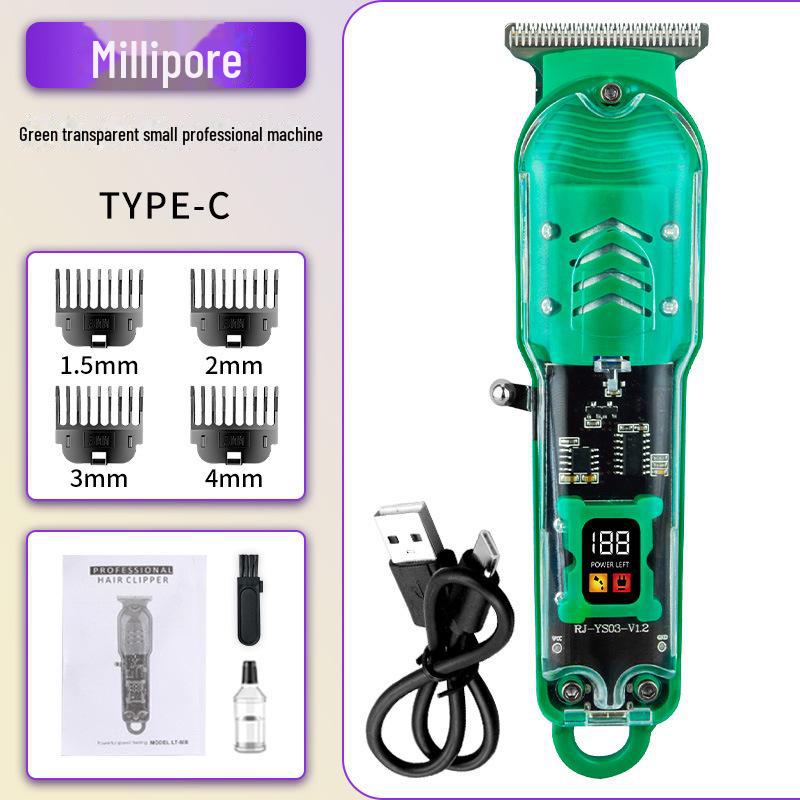 

Прозрачный ЖК-дисплей электрическая машинка для стрижки волос для масляной головы и бритья зелёный