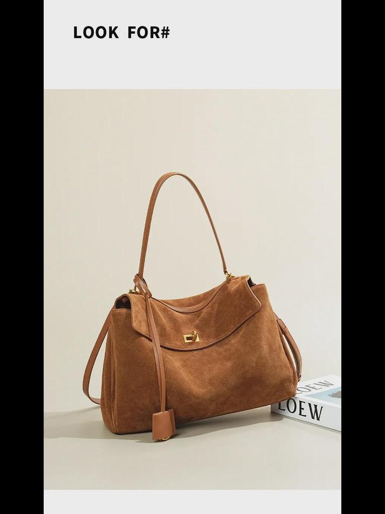 High-Grade Suede Leather Underarm Women's Tote - Niche Handbag with Large Capacity