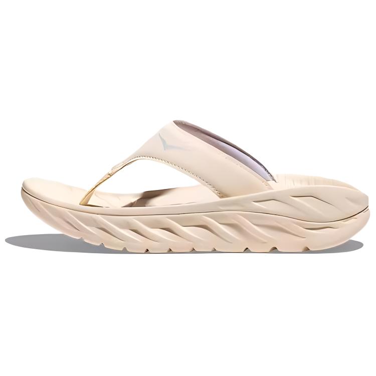 Hoka One One Ora Recovery Flip Breathable Support Comfortable Casual Anti-Friction Flip-Flops Women Flip-Flops Beige 1117910-VLN
