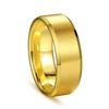 Titanium Steel Ring for Men High-end Fashion Jewelry8mm Matte Beveled Edge Stainless Steel Ring Manufacturer