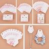 140pcs Flower Pattern Jewelry Packaging - 140pcs/Set, 4 Styles White Cardboard Display Cards for Earrings Necklaces Pinkish Tone Versatile Stylish