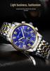Sanda Men's Waterproof Luminous Quartz Watch - Fashionable Three-Eye Six-Hand Design with Steel Band.