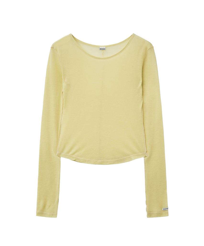 Lense Sheer Layered Long Sleeve Tee Yellow
