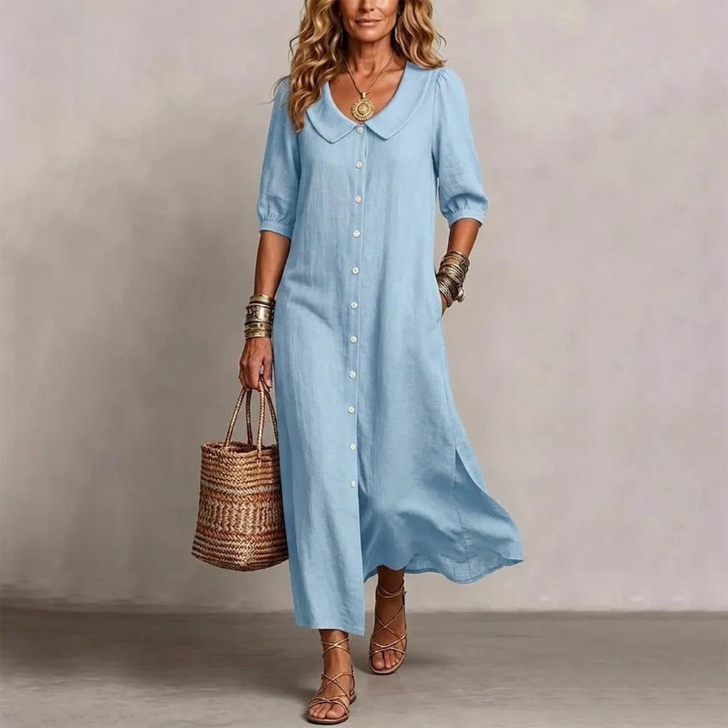 Women’s Loose Fit Button Down Babydoll Collar Dress Maxi Dresses for Women Spring Dresses for Women Casual Dresses for Women Sundresses for Women