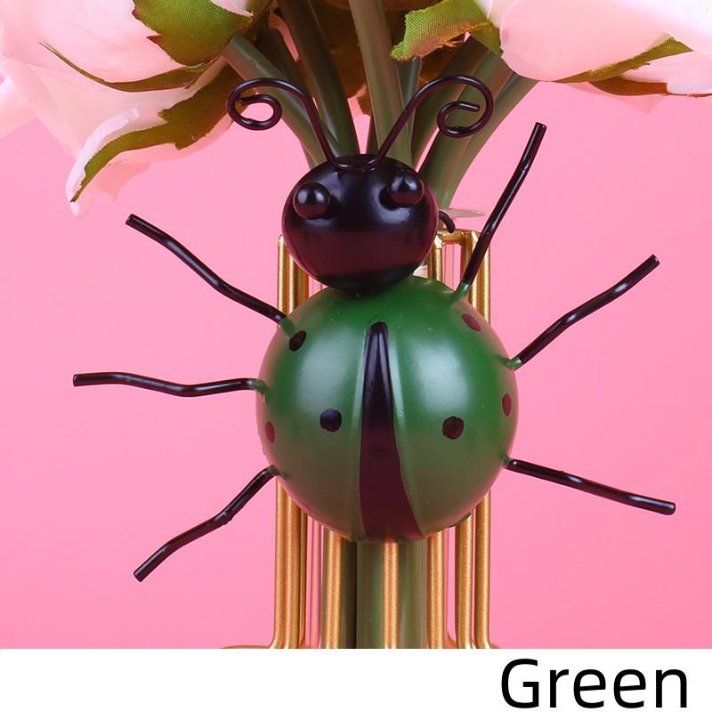 Nieuw 5-1 Stuks Mini Metalen Lieveheersbeestje Hek Hanger Muurhanger Ornament Beeldje Buiten Terras Tuin Beeldje Beeldhouwwerk Huisdecoratie