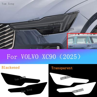 Pour VOLVO XC90 2025 Lampe Avant Extérieure Film Protecteur Noir Phare Avant Transparent Anti-rayures Accessoires Film Pilier BC