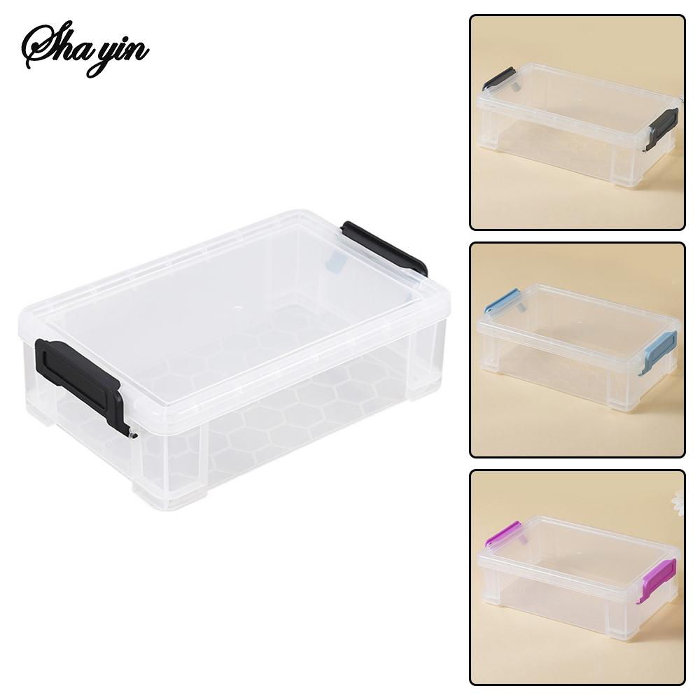 Square Transparent Storage Box Multifunctional Art Supplies Jewelry Organizer Dustproof Desktop Plastic Box for Home Organizatio