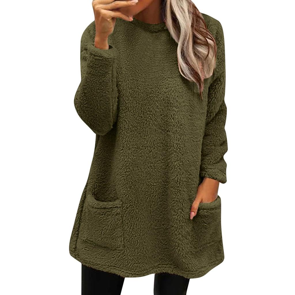Sweatshirts For Women Mock Turtleneck Fall Winter Warm Sweater Plus Size Tunic Pullover Tops With Pockets