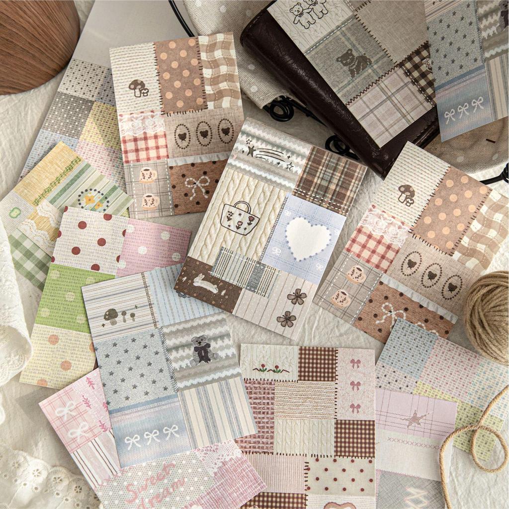 MòMò Salt Style Plaid Patchwork Pattern Journal Sticky Notes Book