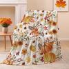 Herbst Erntedank Überwurfdecke Ahornblatt Kürbis Flanelldruckdecke Superweich Kuschelig Nickerchen-Decke Perfektes Wohngeschenk für Sie