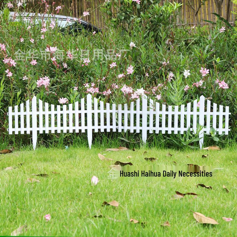 European-Style Plastic Garden Fence - Insertable Pastoral Picket Enclosure