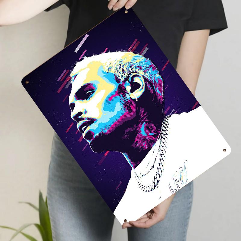 

Trendy Portrait Metal Wall Art Modern Home Decor High Definition Spray Painted Iron Painting 20x30cm（7.8x11.8inch）