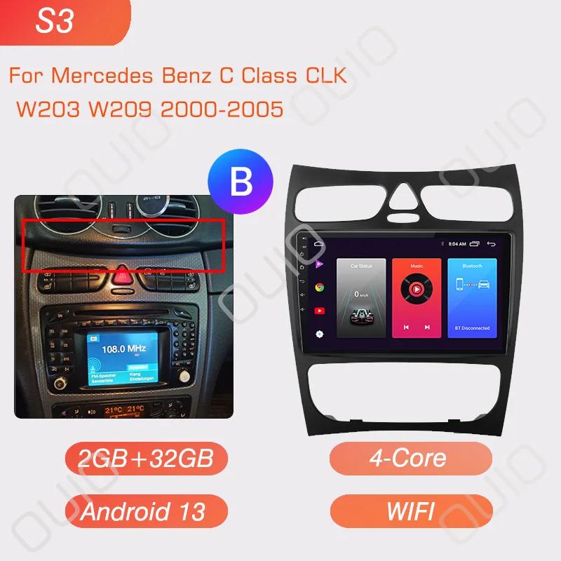 

Android 13 Радио для Mercedes Benz C Class CLK W203 W209 2000-2005 Автомобильный стерео Мультимедийный Плеер Carplay Авто GPS навигация 2DIN