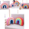 Multicolour Rainbow Plush Pillow Cushion Ideal For Relaxation And Decoration
