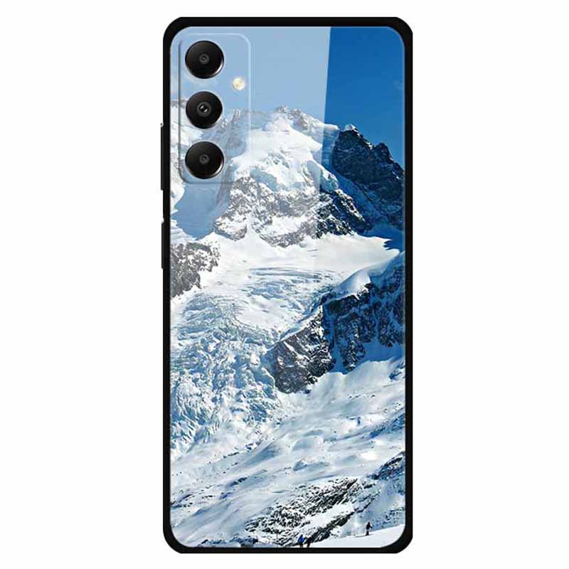 

For Samsung Galaxy A05s 4G Cell Phone Cases PC+TPU+Tempered Glass Anti-fall Shell Snow Mountain