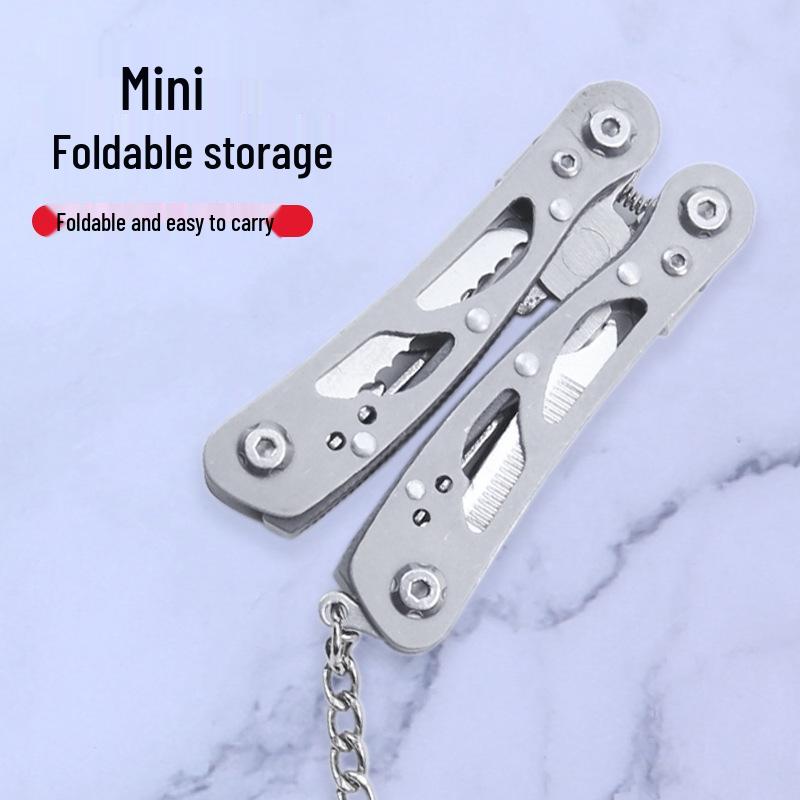Compact Stainless Steel Multi-functional Folding Pliers with Small Knife for Outdoor and Emergency Use