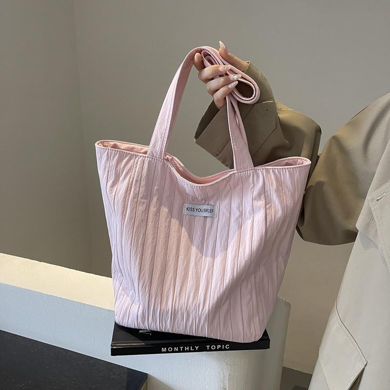 

Korean Style New Tote Bag Trendy Simple Solid Color Large Capacity Single-shoulder Diagonal Handbag Support Custom Cloth