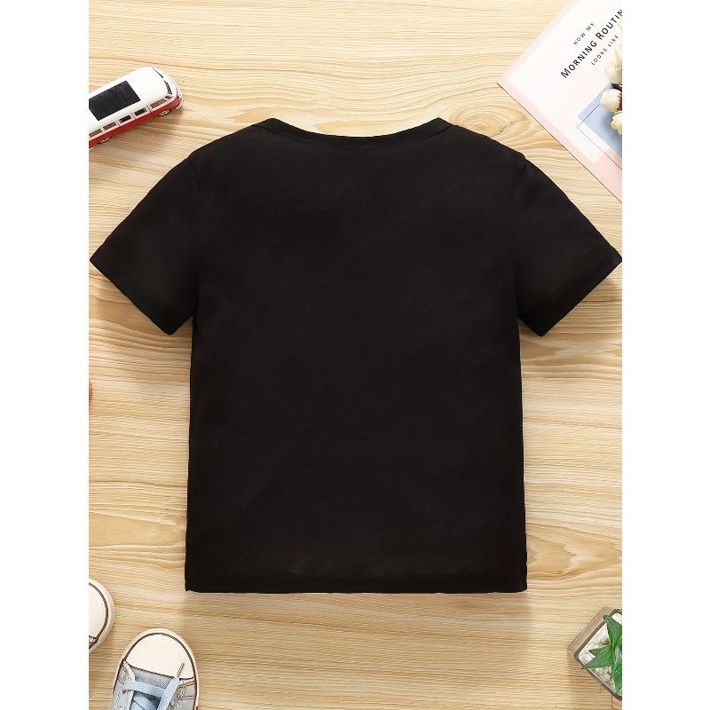 European sizes Chicks Dig My Curls" Boys' T-Shirt - Fun Letter Print, Short Sleeve, Summer Fashion Tee for Youngsters
