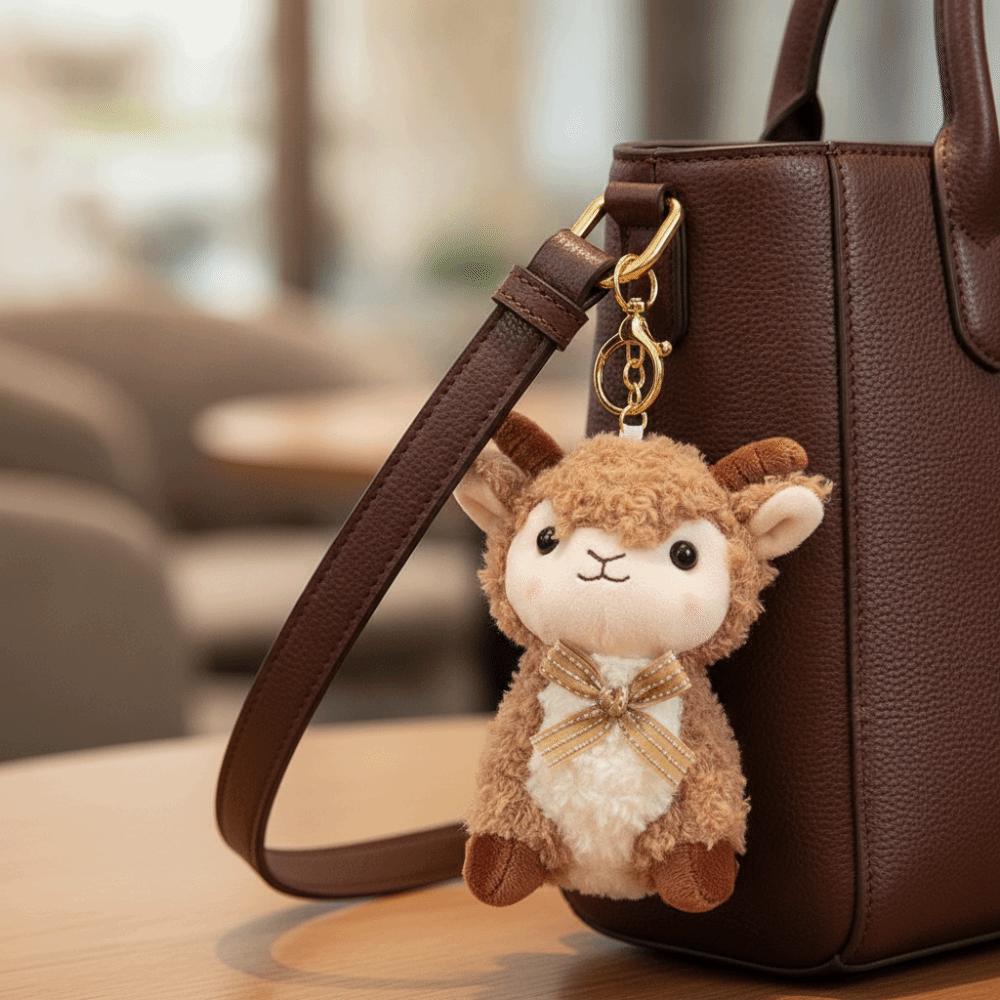 Bare-faced Sheep Xinjiang Baby Lamb Doll PP Cotton Sheep Keychain Phone Accessories