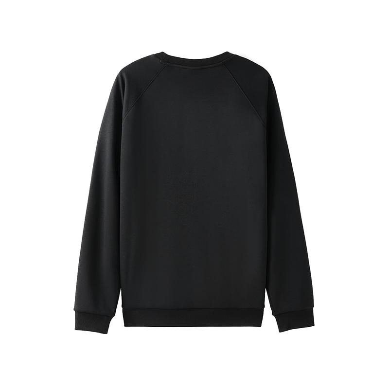 Li Ning Sweatshirts Unisex Black Crew Neck Moderate AWDVH05-1