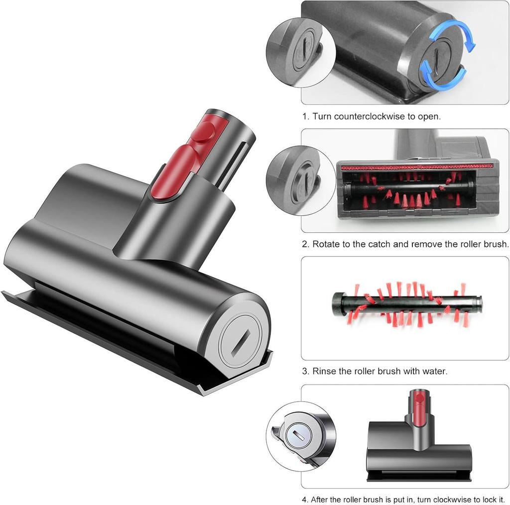 Dyson Vacuum Compatible Mattress Mite Removal Brush Attachment (V7, V8, V10, V11, V15)