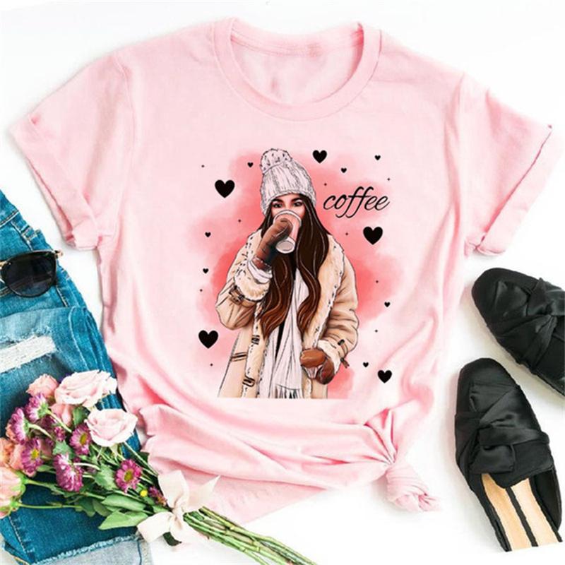 Piękne dziewczyny z lat 90., nadruki damskie, modne koszulki z okrągłym dekoltem, zabawne, estetyczne, graficzne, nadruki damskie, ubrania damskie