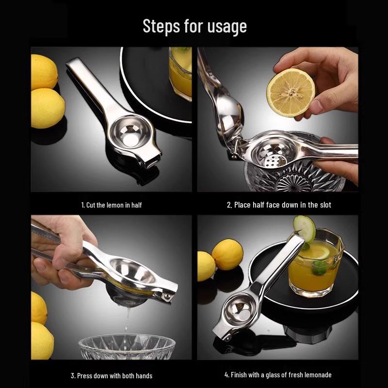 Stainless Steel Hand-Press Citrus Juicer for Lemons & Oranges