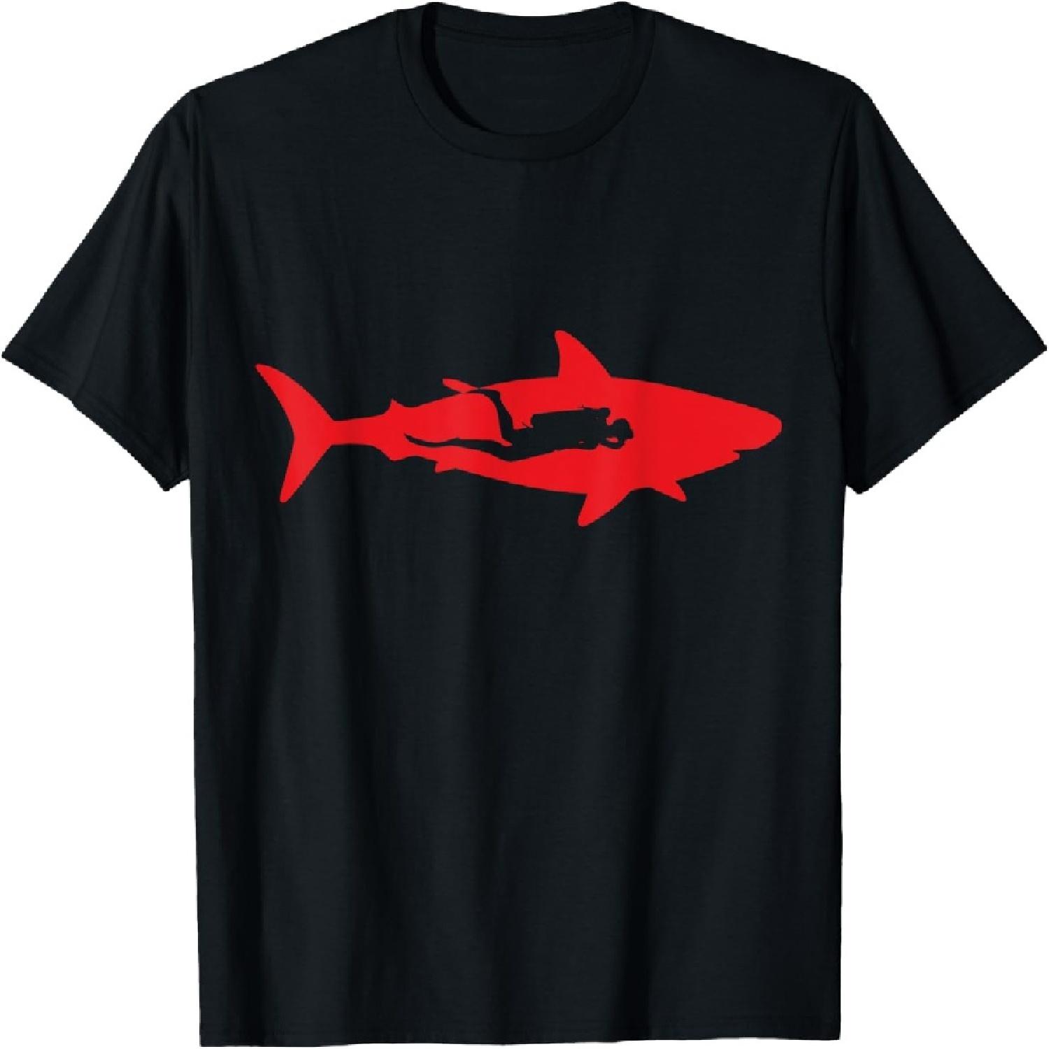 Great White Shark Scuba Diving T-Shirt T-Shirt S