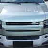 For Land Rover Defender 90 110 130 2020-2024 ABS Carbon Fiber Car Front Grille Trim Cover Car Accessories