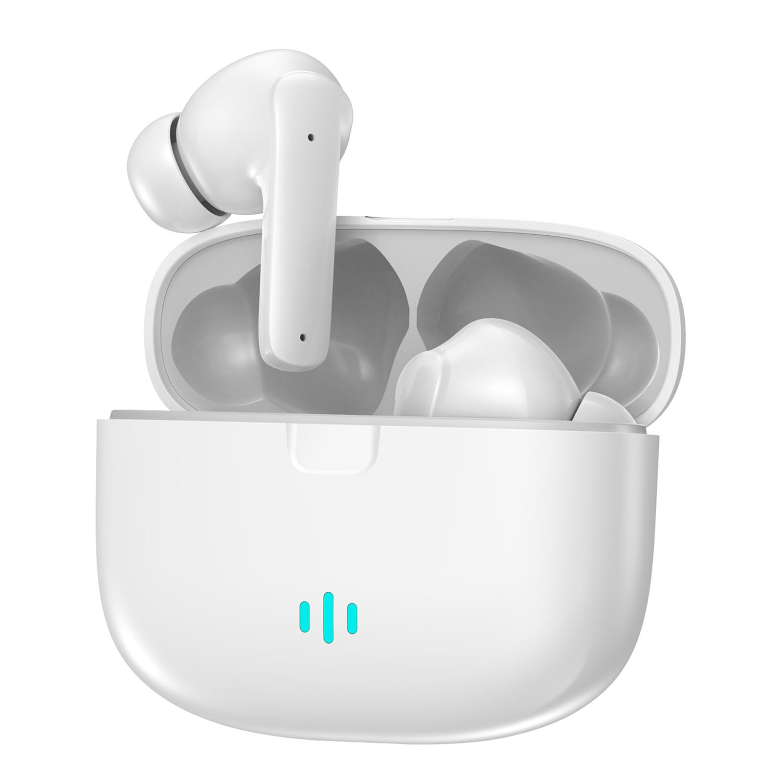 

Беспроводные наушники BT 5.4, музыкальные наушники с микрофоном для шумоподавления, устойчивые к поту, спортивная гарнитура белый