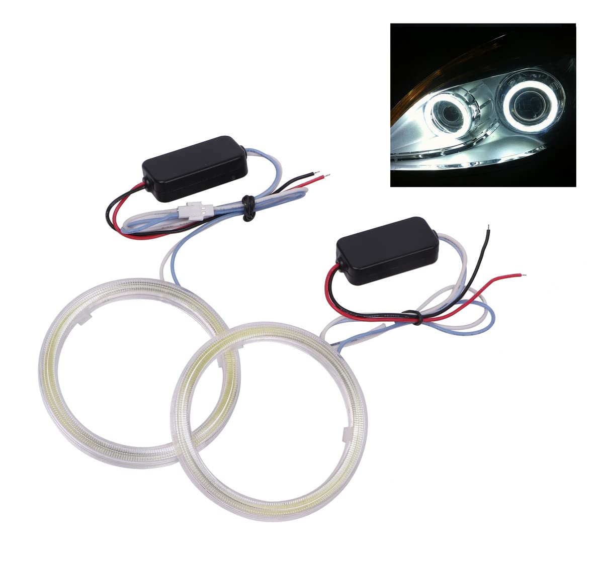 

Универсальное светодиодное кольцо COB Squid 10 Вт 6000K 930 лм 9-30 В 80 мм Комплект из 2 шт. Кольцо для фары с крышкой