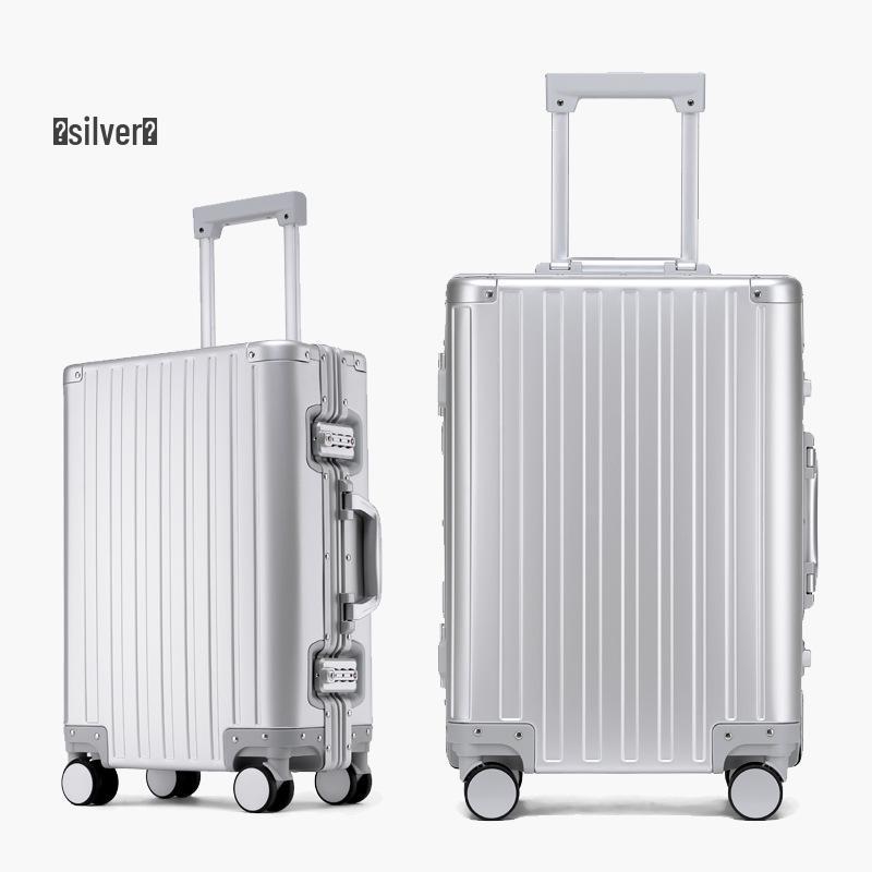 

Aluminum-Magnesium Alloy Trolley Case - All-Metal Universal Wheel Luggage for Men and Women Business Carry-On 20 inch