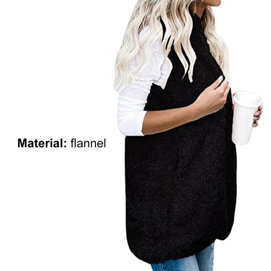 Gilet da donna tinta unita con tasche autunno inverno caldo doppio lato soffice gilet di colore puro per l'uso quotidiano