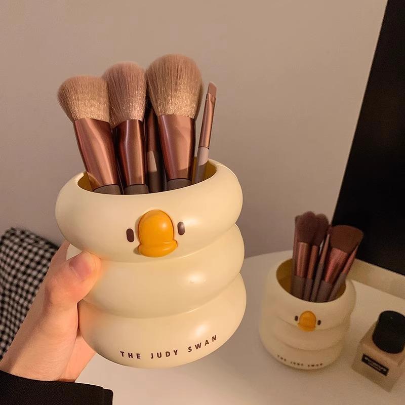 High Appearance Level Makeup Brush Storage Box Pen Holder Brush Rack Desktop Good Items Storage Tube Mouth Red Cosmetics