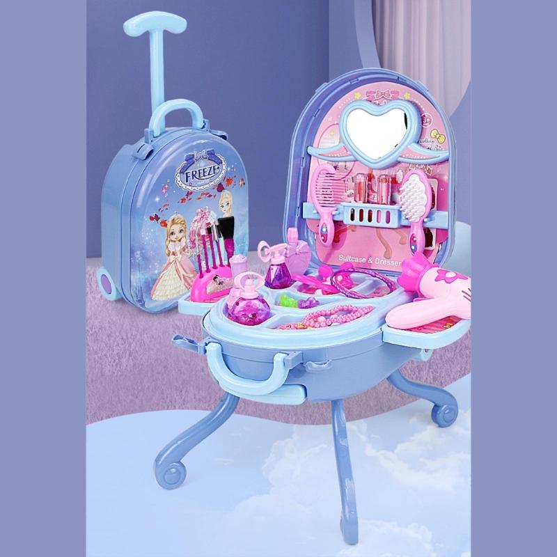 36Pcs Kids Makeup Kit for Girls Playing Make Up Set Toy for 3 4 5 6 7 8 9 10 Years Old Girls Pretend Dress-Up Beauty Set