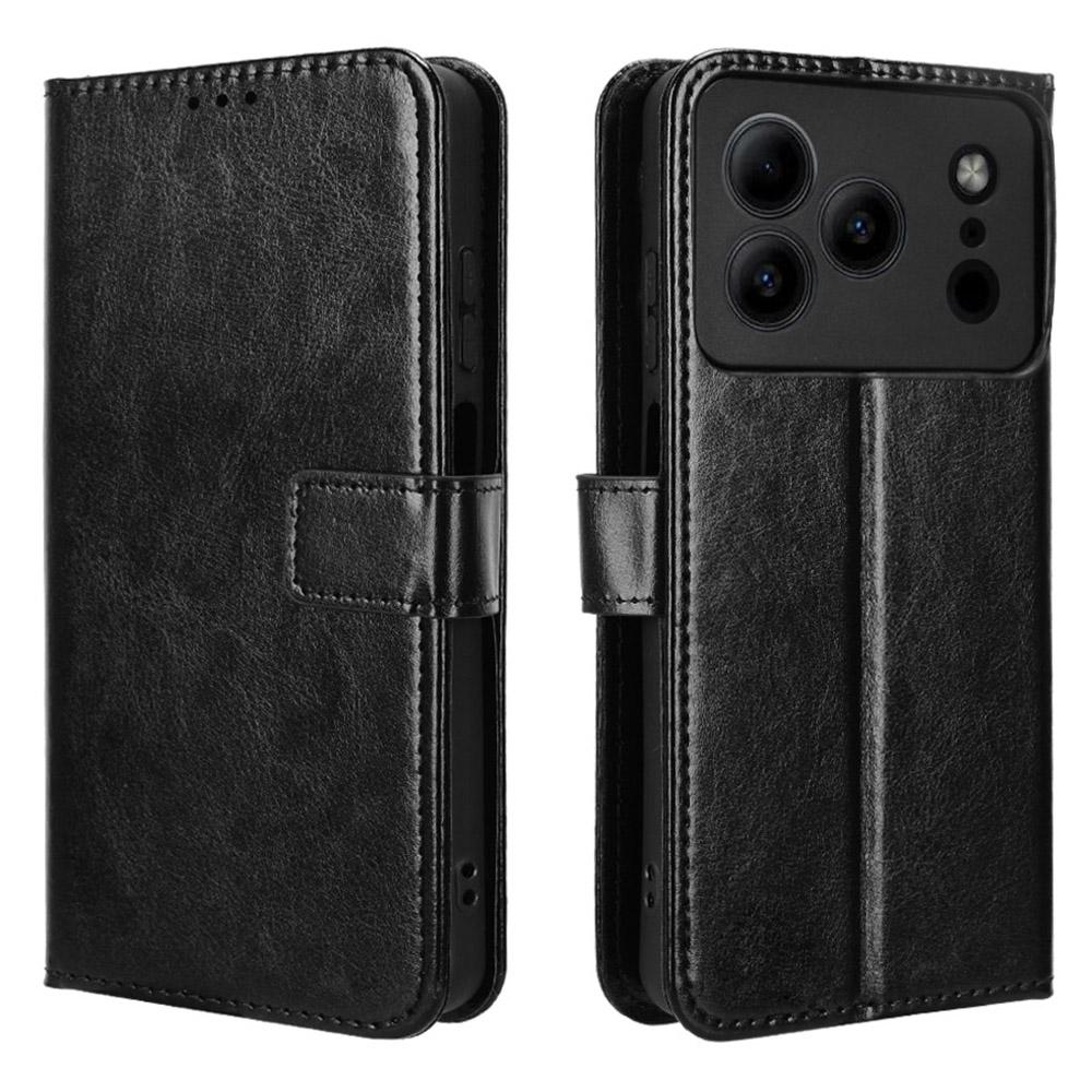 Pouzdro z PU kůže pro Doogee Note 56/Note 56 Pro/Note 56 Plus s texturou Crazy Horse, Peněženkové pouzdro na telefon s popruhem