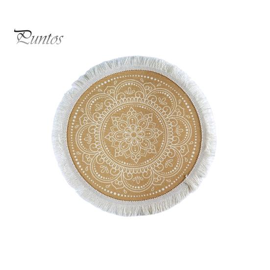 Descanso de Panela Antiderrapante para Cozinha, Jogo Americano Tecido de Algodão Estilo Boho, Jogo Americano de Mesa com Franjas de Borla para Pratos de Jantar, Jogo Americano Lavável a Quente, Suporte de Panela Resistente para Pratos Quentes,