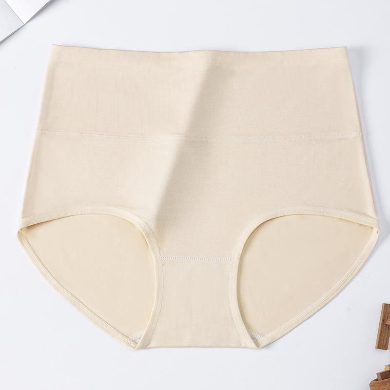 Women Spring and Summer 10A Antibacterial Cotton Crotch Skin Friendly Naked Breathable Non Scar High Waist Triangle Briefs