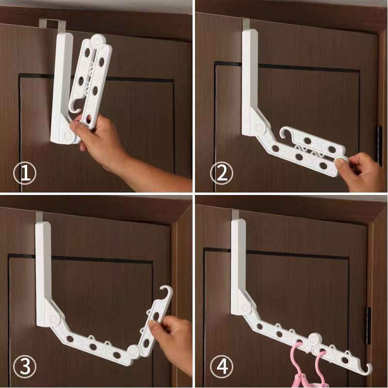 Suport de haine pliabil multifuncțional Dormitor Dormitor Suport de uscare Dulap suspendat Suport pentru ușă Umeraș portabil pentru haine