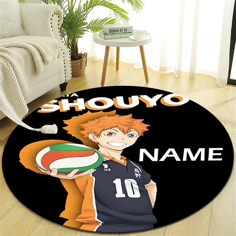 Personalized Haikyuu Round Chair Office Rug - Perfect for Mat, Office Chair & More - Ideal Gift for Birthdays and Holidays