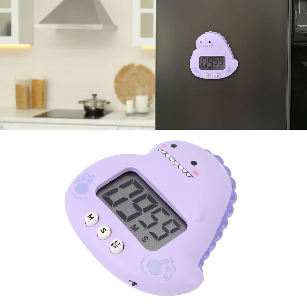LCD Display Dinosaur Timer Cartoon Animal Shape Kids Study Timer Countdown Timer  Time Management