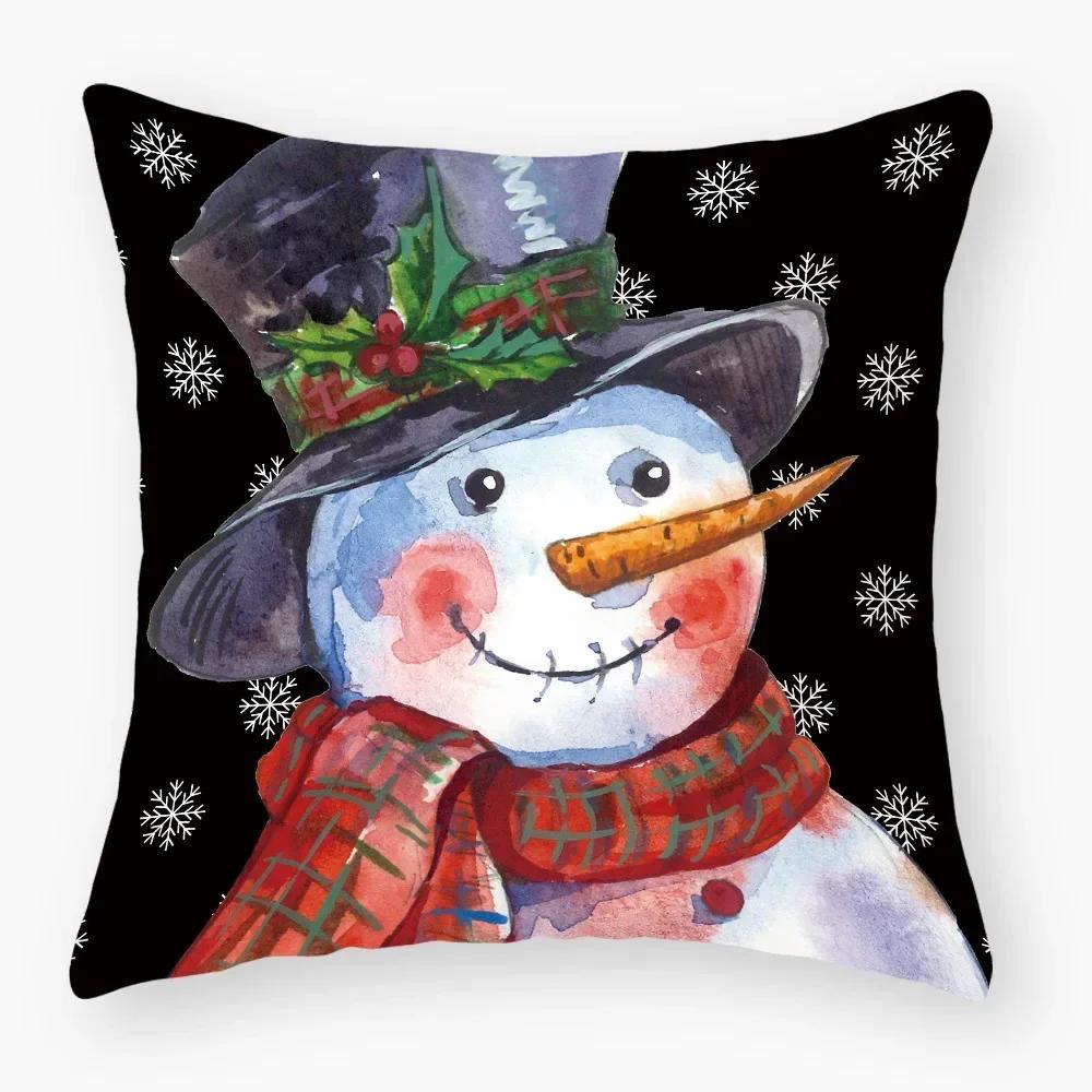 

Рождественская наволочка с принтом Домашний декор Чехол для подушки для автомобиля, дивана 66x66cm бордовый