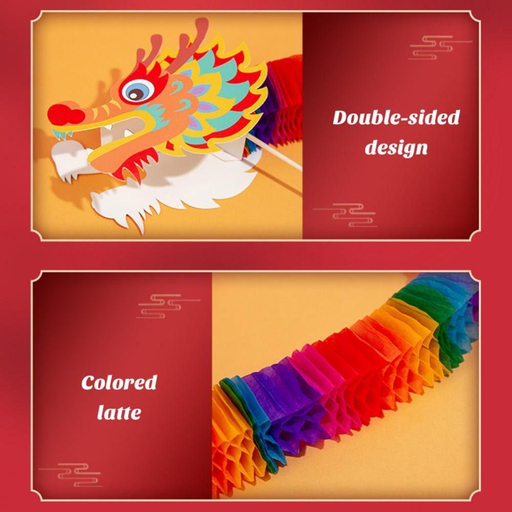 Zodiac Kids DIY Dragon Dance Toy Blessing Chinese Style Paper Dragon  Window